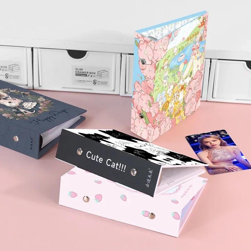 

Japanese Cartoon Style A7 Loose-Leaf Photo Album Small Card Storage Book Six-Hole Two-Grid One-Grid Design Home Goods