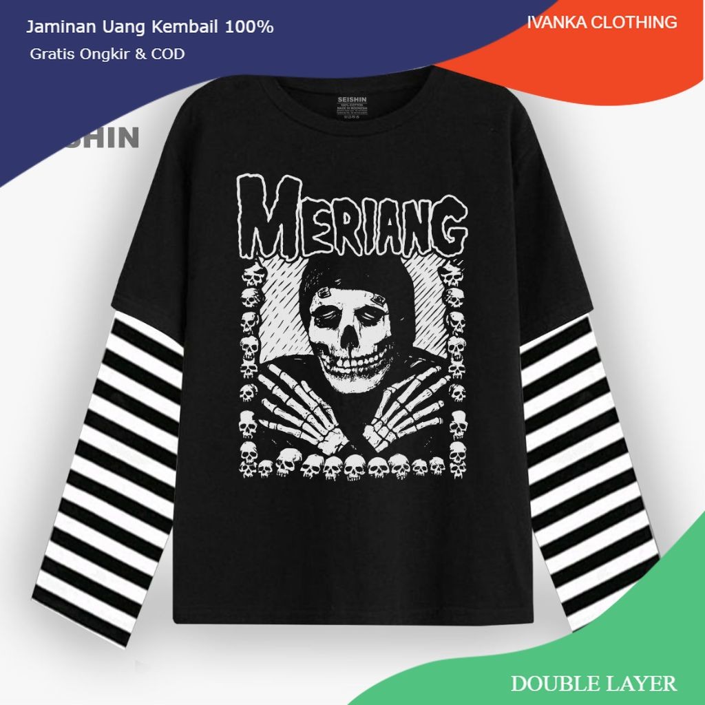 Ivanka Clothing T-shirt long sleeve Double layer Meriang kaos plesetan misfits vintage kualitas dist