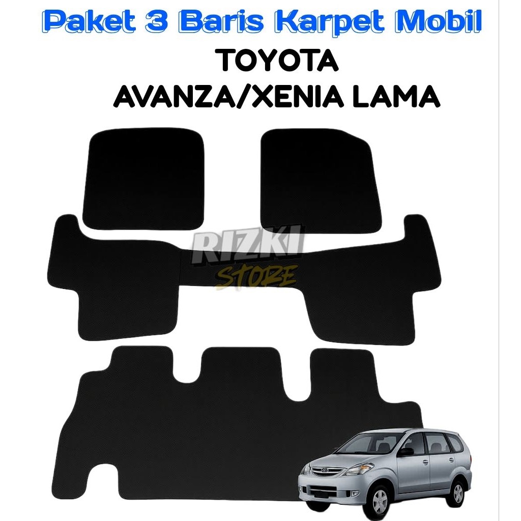 Paket 3 Baris Karpet Mobil Avanza/Xenia Lama Depan Tengah Belakang