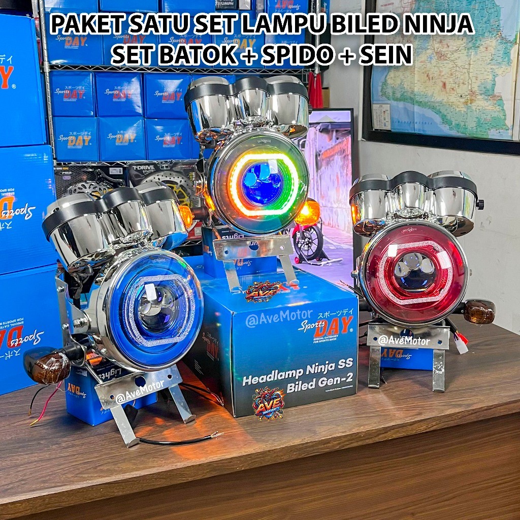 PAKET LAMPU BILED NINJA SATU SET SPIDOMETER SET KUPINGAN NINJA PAKET LAMPU DEPAN NINJA SS R