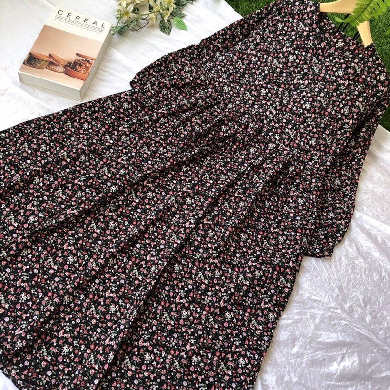 midi dress dres gamis midi crinkle kringkel bunga midi dress muslim wanita remaja korea import
