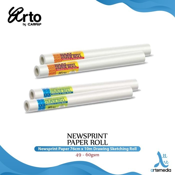 

Kertas Gambar Arto Newsprint Paper Roll Drawing Sketching - 49gsm