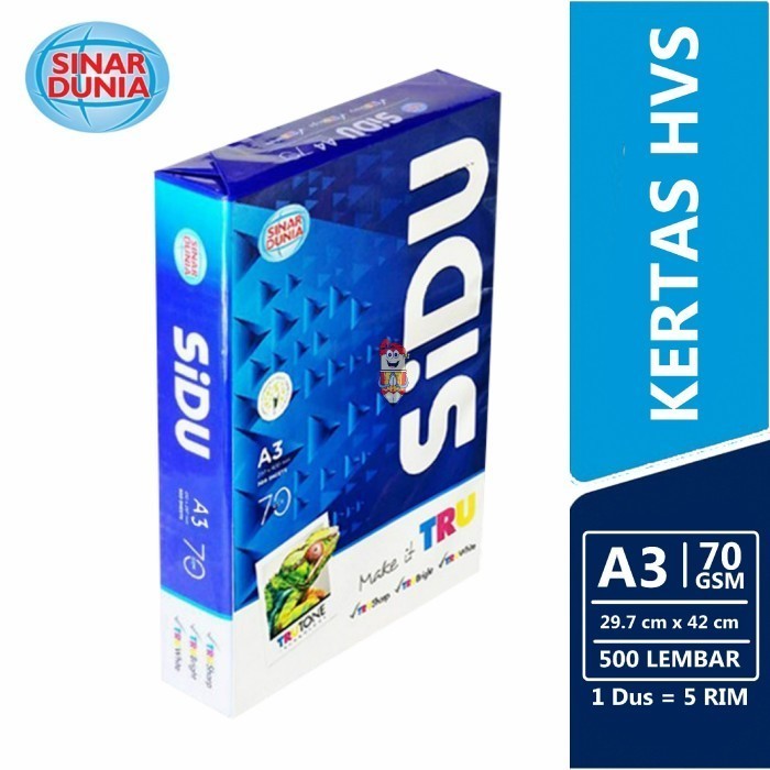 

Kerta HVS Sinar Dunia (SIDU) A3 70 Gr