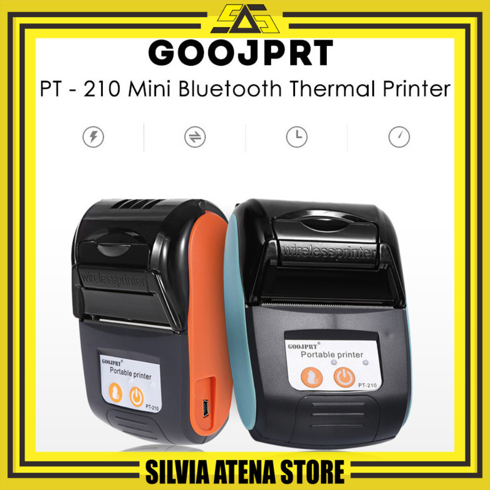SILVIA ATENA STORE-GOOJPRT Bluetooth Thermal Receipt Printer 57mm - POS LITE - Black/Orange Printer 