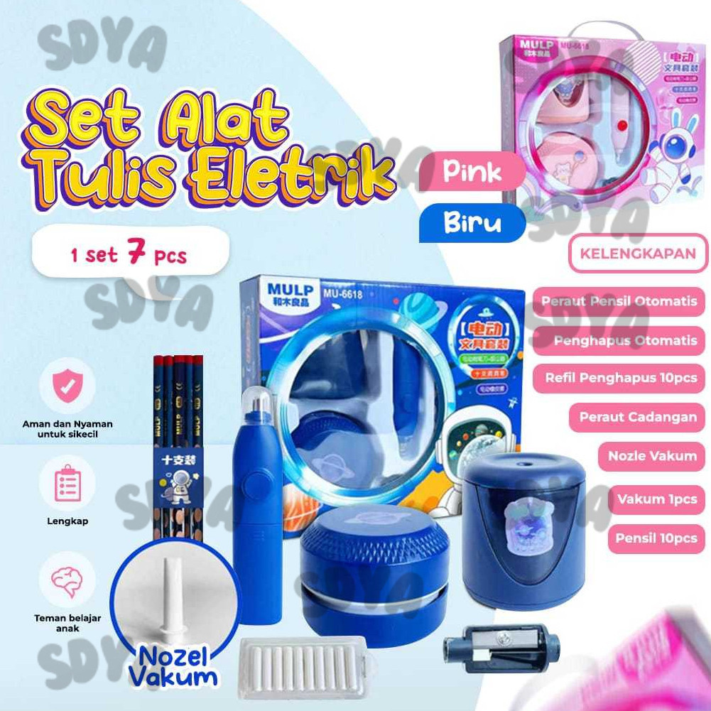 

Set Alat Tulis Sekolah Elektrik Rautan Penghapus Vacum / Electric StationeryTERLARIS