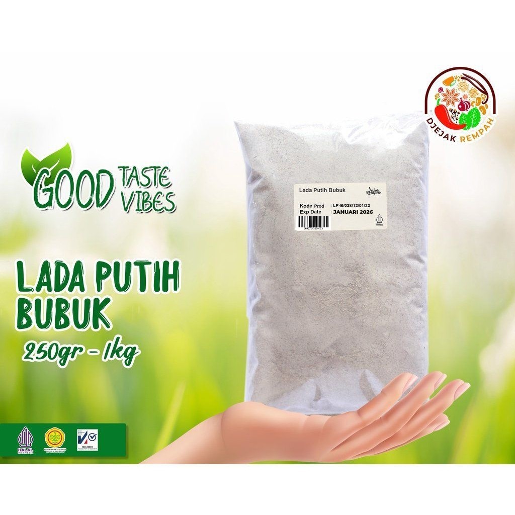 

Lada Putih Premium Bubuk / White Pepper Premium Powder (Kemasan 100 Gr - 500 Gr) - 100% Rempah Murni