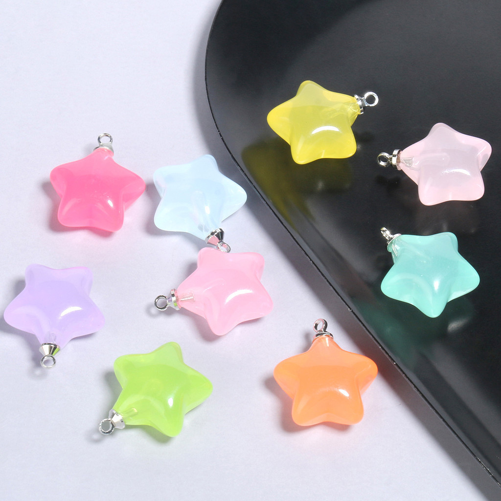 

10pcs/lot 20x17.5mm Multicolor Acrylic Charms Star Charms Pendant for Jewelry Making Diy Keychain Bracelet Necklace Accessories