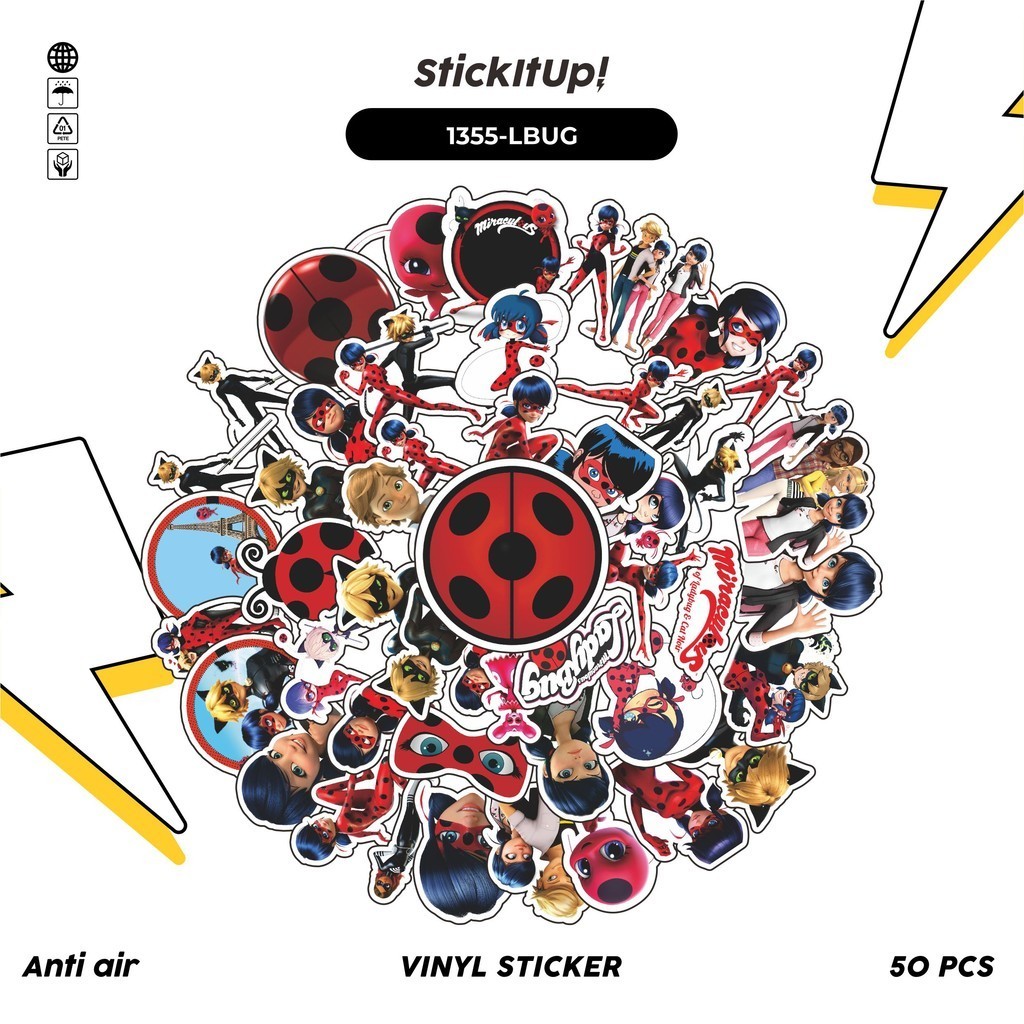 

COD✨ 100 Pcs Stiker Miraculous Ladybug v2 Lucu Anti Air Untuk Dekorasi Notebook Sepeda Skateboard Handphone DIY