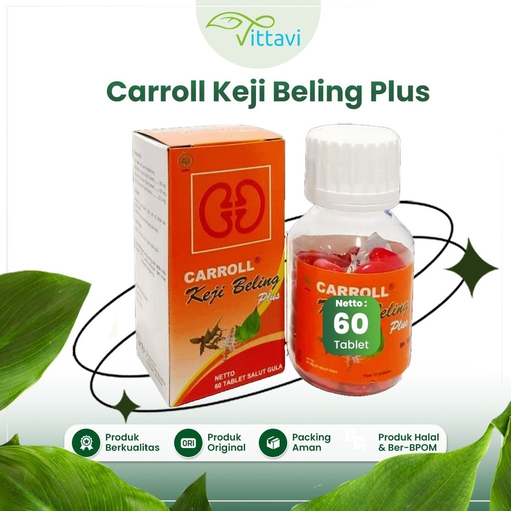 Carroll Kejibeling  isi 60 tablet Carol Keji Beling obat batu ginjal peluruh batu urin melancarkan b