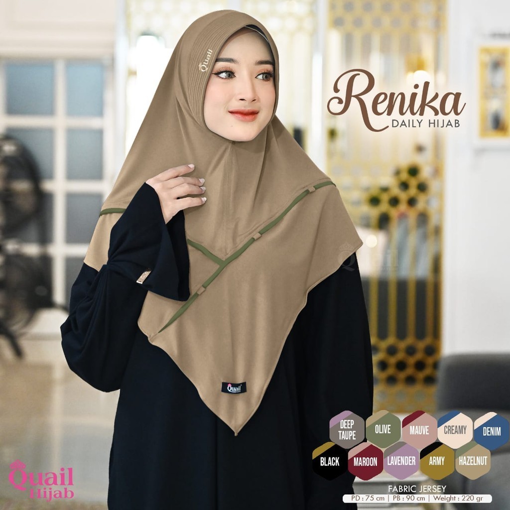 Renika Daily khimar Original Quail hijab Wanita jersey