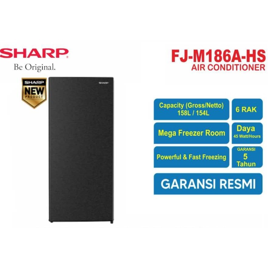 Freezer SHARP FJM 186 (158 Liter) 6 Rak Low Watt Stand Freezer - GARANSI RESMI