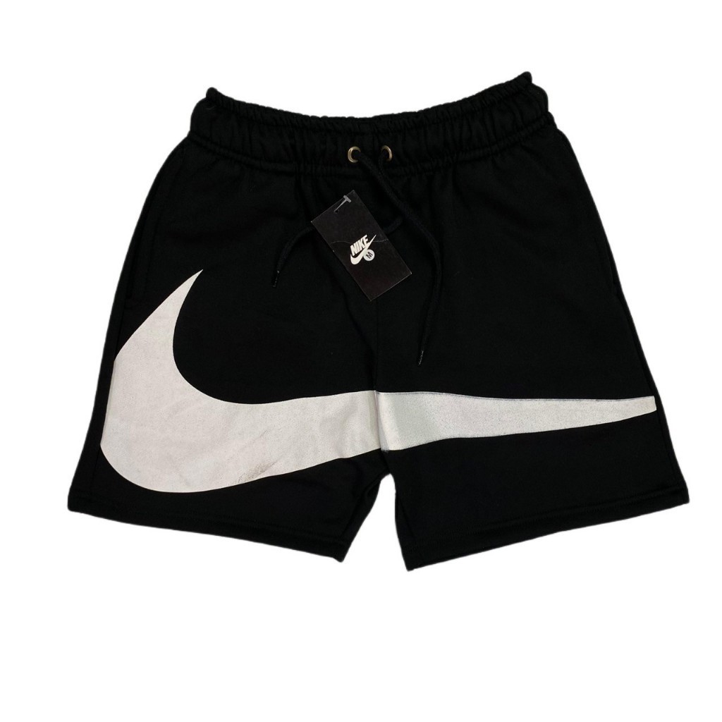 CELANA PENDEK SHORT PANTS SWEATPANTS NIKE BIG SWOOSH BLACK