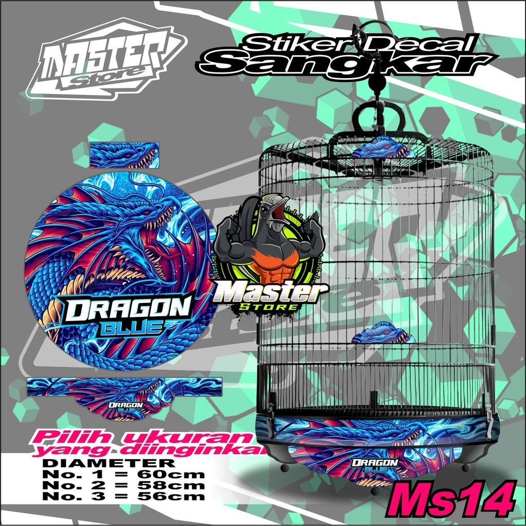 Stiker Decal Sangkar Bulat Murai Dragon High Quality BISA REQUEST