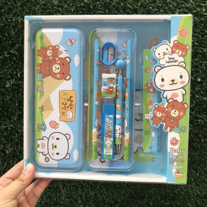 

NEW! BEST SELLER Kotak Pensil/Tempat Pensil Lucu Bahan Plastik Multifungsi untuk Anak - 7In1-Beruang