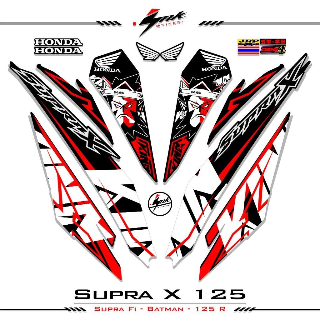 Striping Variasi Supra X 125 Fi 2018 Dasar Hitam Stiker Supra X Batman List Variasi