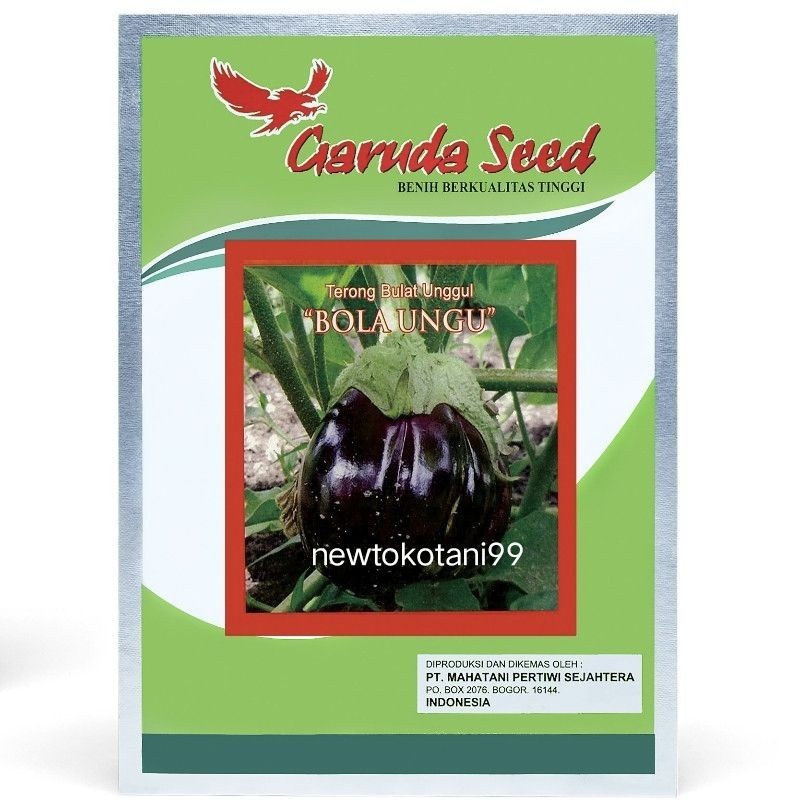 Benih terong BOLA UNGU 5gram terong bulat ungu besar BOLA UNGU 5 gram dari garuda seed