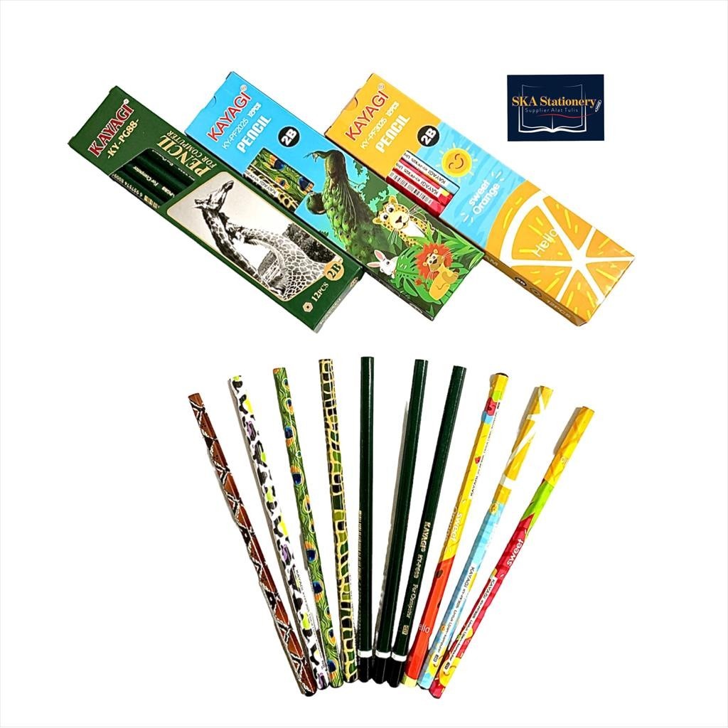 

Pensil 2B/Pensil Ujian Komputer Kayagi Polos Karakter Fancy (Lusin)