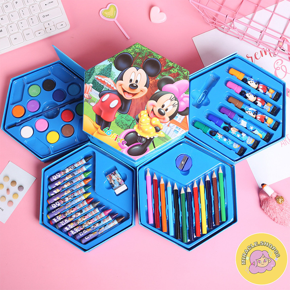 

MS Stationery Set Isi 46 Pcs Pensil Crayon Warna Alat Penggambar Anak