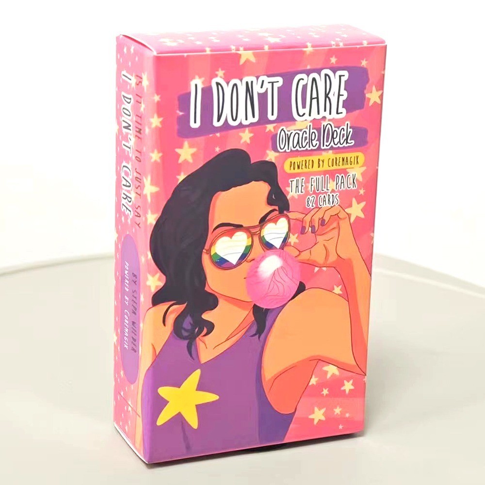 

10.3*6cm I DON'T CARE Oracle Deck Empowering Cards Selfcare for Tarot Readings The Full Pack 82 Cards Vibrant Easy Deck