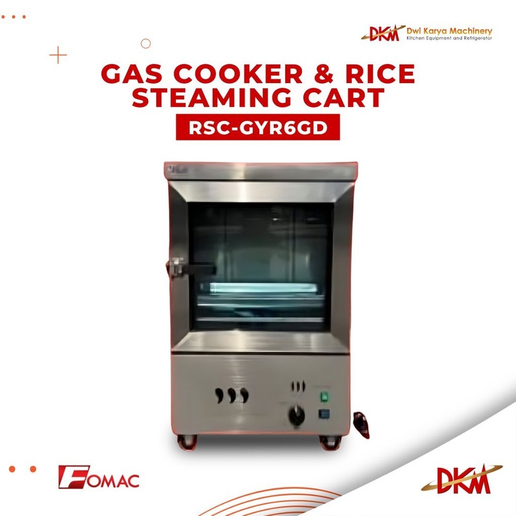 Fomac Rice Steaming Cart RSC-GYR6GD ( 6 Susun ) / Mesin Pemasak Nasi / Rice Cooker Fomac RSC GYR6GD