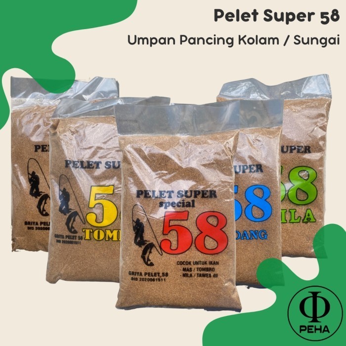 Pelet Super 58 Umpan Pancing Ikan Tombro Mas Nila Patin Udang Pelet 58