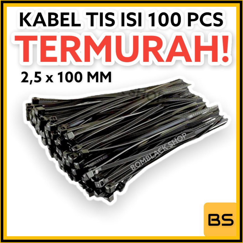 

TERMURAH Kabel Ties 10cm 10 cm 100pcs 2,5 x 100mm Cable Ties Pengikat Kabel Tis