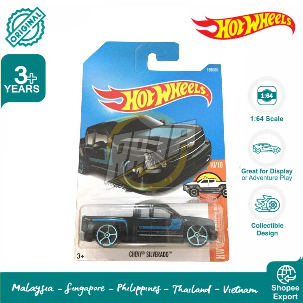 Hotwheels Chevy Silverado Black HW Hot Truck