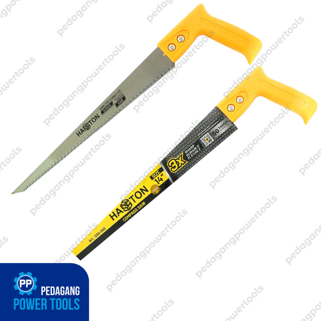 HASSTON 1260-050 Kikir Tangan Gergaji Kayu Lancip 14" Kompas Gorok Dahan Runcing Kopi Pruning Saw