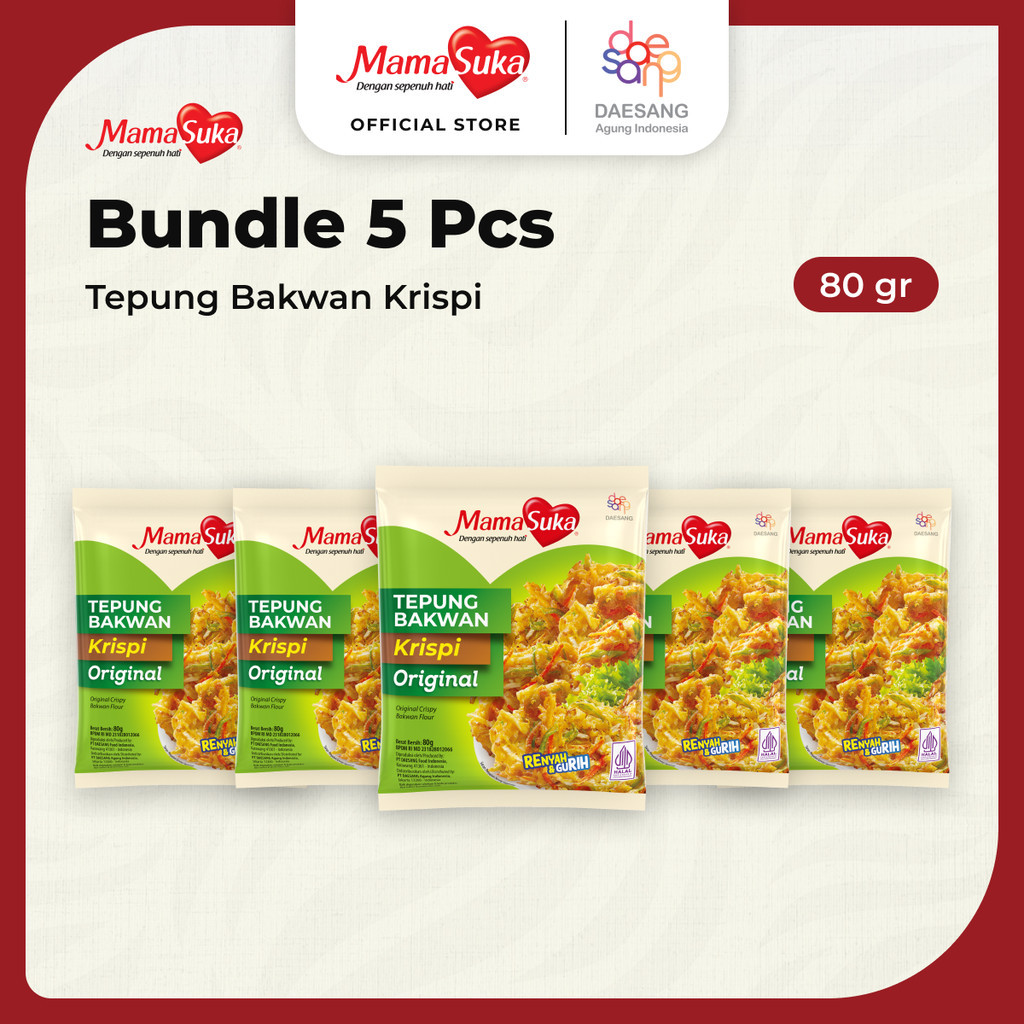 

Bundle 5 pcs - MamaSuka Tepung Bakwan 80 gr