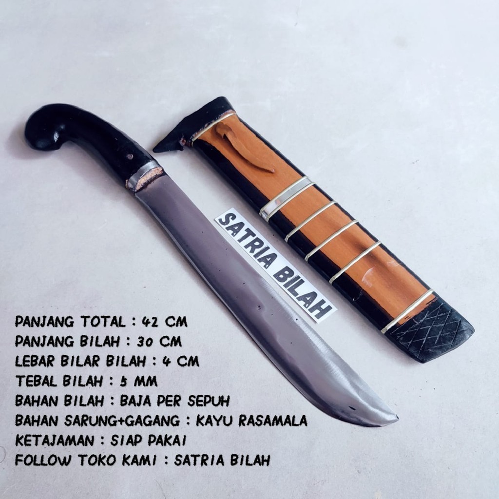 GOLOK Polet Hitam GOLOK untuk kerja kebun pemotong kayu Serbaguna Kayu Rasamala Baja Per