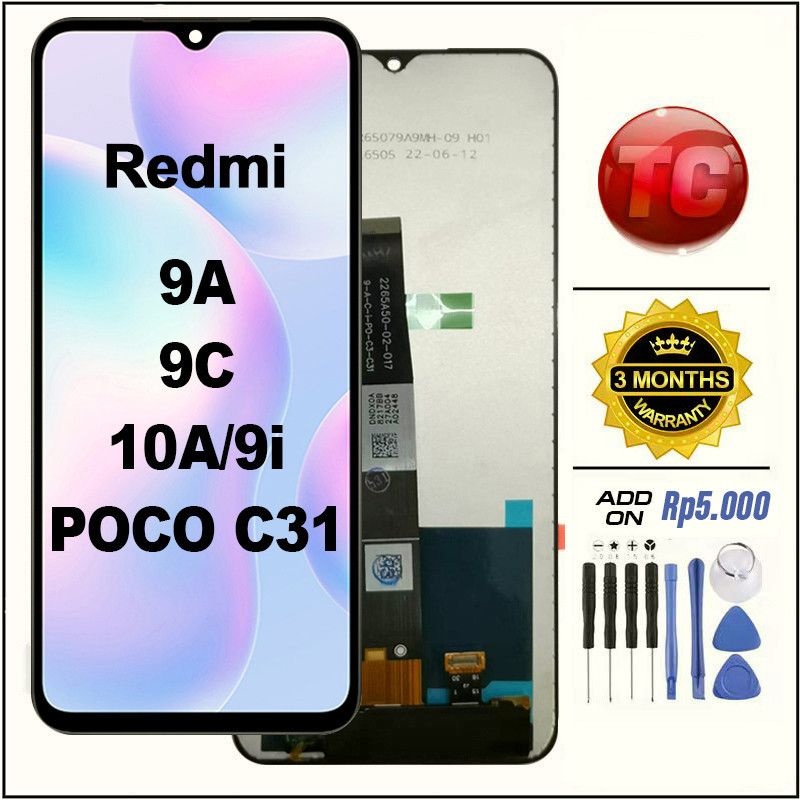 LCD Redmi 9A 9C 10A 9i / POCO C31 Original 100% LCD TOUCHSCREEN Fullset Crown Murah Ori Compatible F