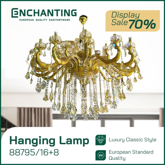 ENCHANTING Lampu Plafond Ruang Tamu Model Classic Elegant 88795/16+8