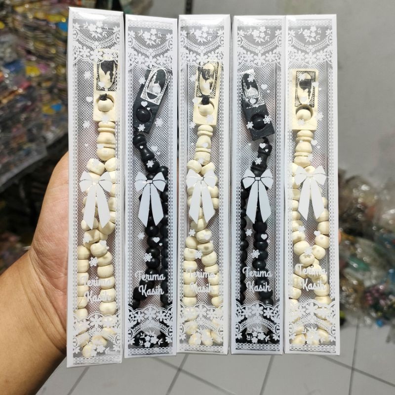 ISI 100 PCS Souvenir Pernikahan Tasbih Kayu Dikemas Mika Corak Souvenir Pernikahan Murah Unik soveni