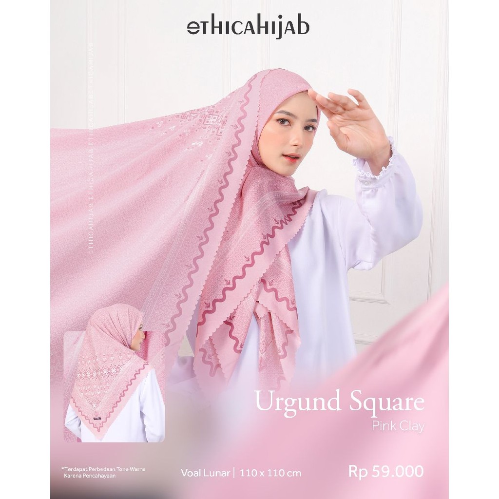 Ethica Hijab Voal Motif Premium Urgund Square Kerudung Segi Empat, Ethica Hijab Segi Empat Voal Moti