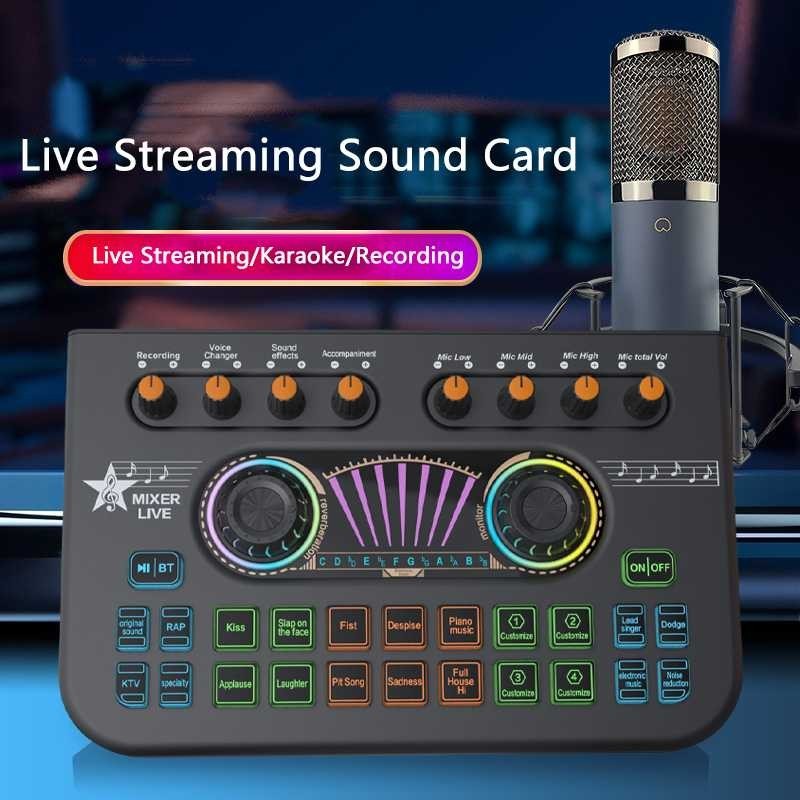 Promo [Cod] Mixer Audio External Sound Card Live Bluetooth Digital Display - X3