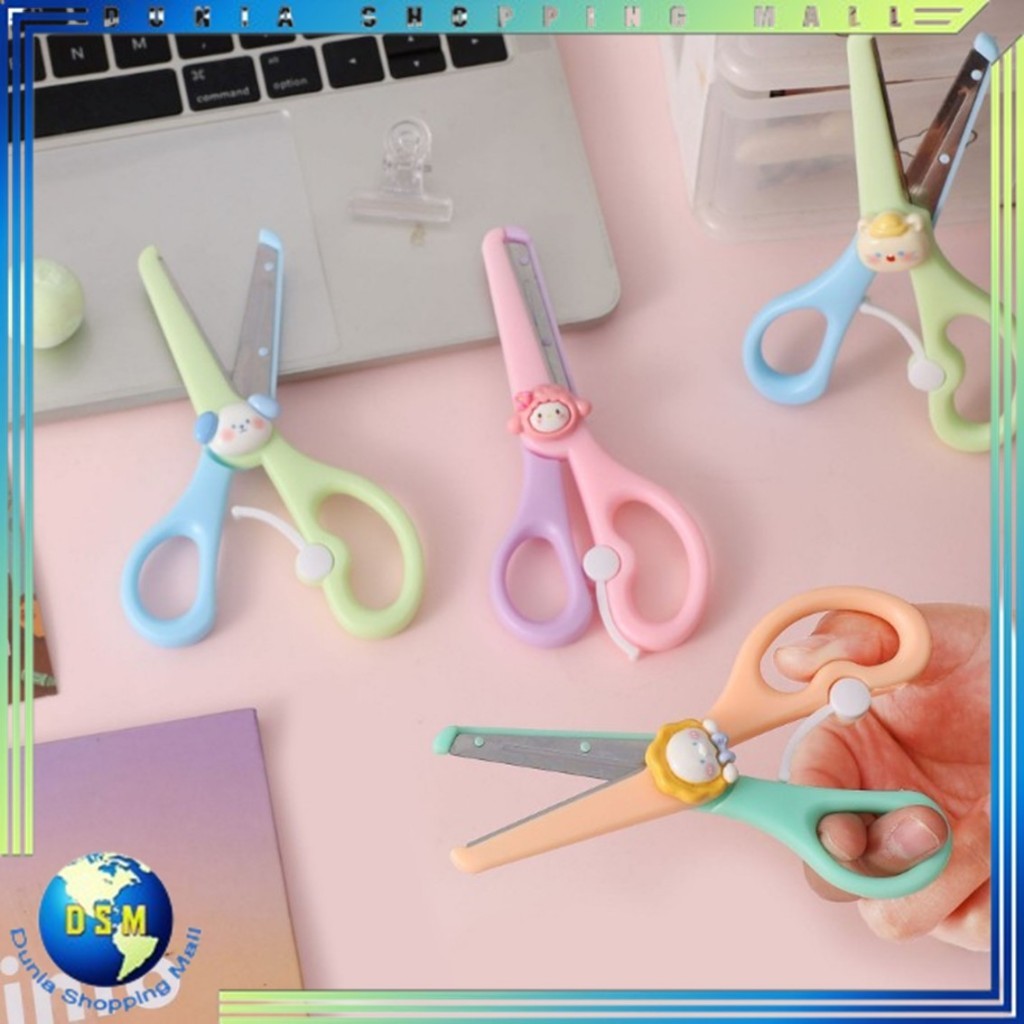 

DSM Gunting Portabel Mini Scissors Gunting Lucu Alat Tulis Anak Sekolah Kartun Diy Motif Karakter Hewan Lucu