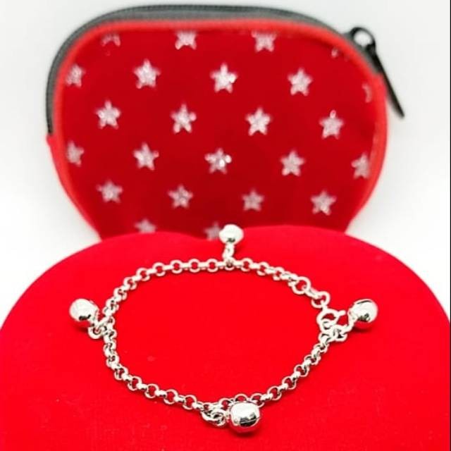 VT39MA Gelang kaki rantai bayi/gelang kaki anak perak 925 lapisan emas putih