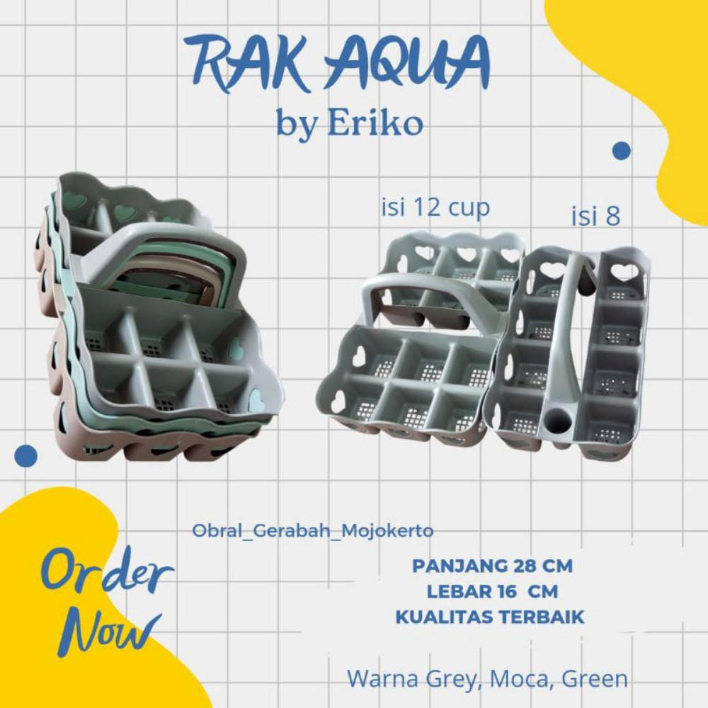 RAK AQUA ISI 8 MURAH / TEMPAT AQUA GELAS