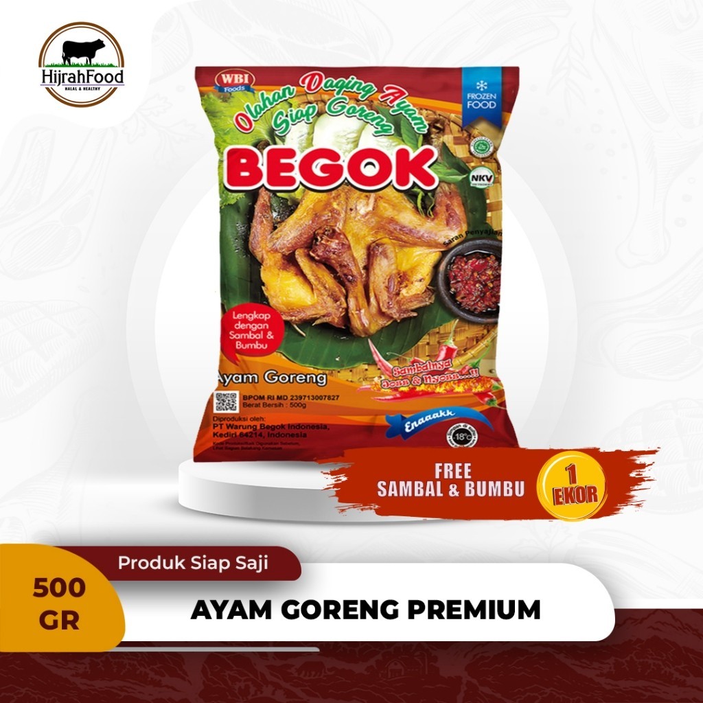 

Begok Ayam Goreng Frozen Lengkap Dengan Sambal dan Bumbu 500 gram Premium