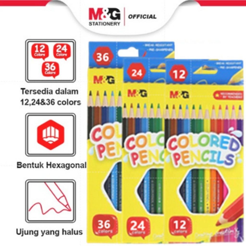 

Pensil Warna M&G Colored Pencils 12 , 24 , 36 & 48 Warna Alat Mewarnai Anak- SHSNP