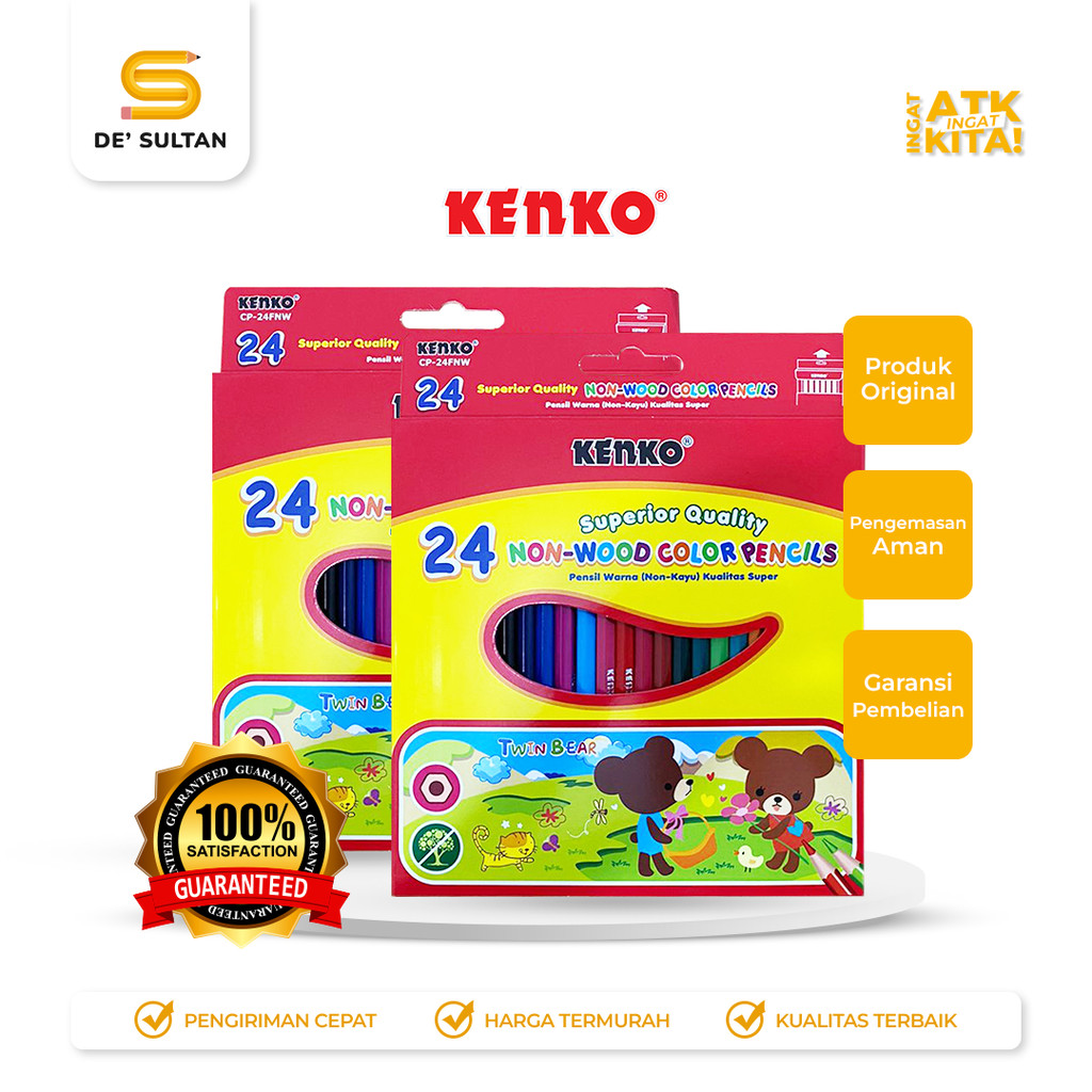 

KENKO PENSIL WARNA/ COLOR PENCIL CP-24FNW NON WOOD (1SET)