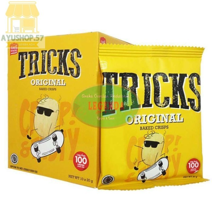 

Tricks Baked Crips Potato Original [18 g/ 10 pcs/ Pack] - AYUSHOP57