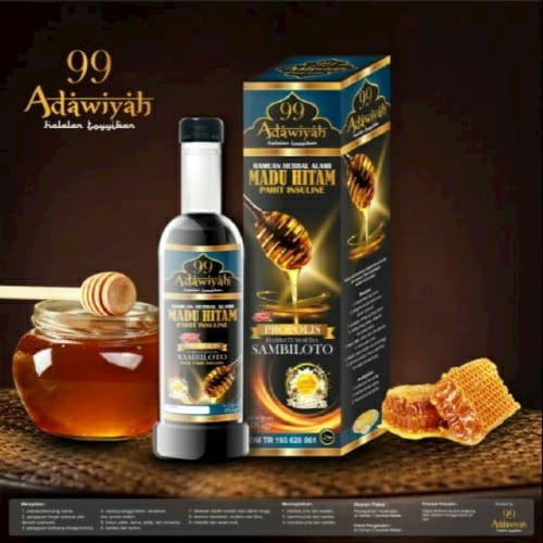 

MADU ADAWIYAH 99 / MADU HITAM PAHIT Original Madu Insulin Propolis Asli Madu Kolestrol Asam Urat