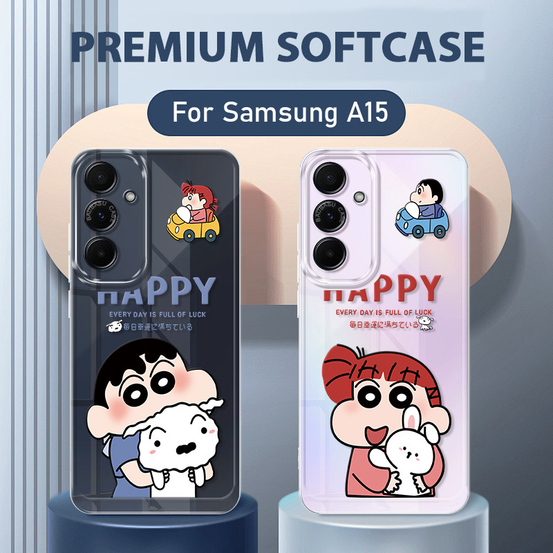 Crayon Shinchan Couple Soft Case Samsung A15 Lucu Terbaru Casing Galaxy A15 Spiderman Case Hp Clear 