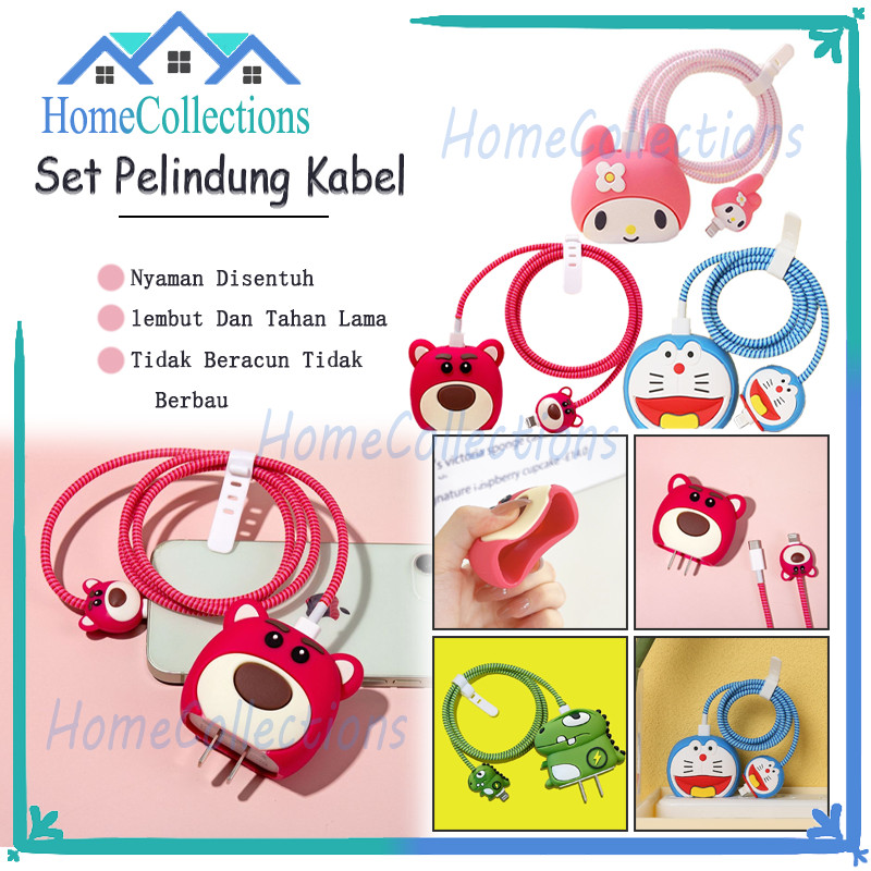 Set Pelindung Kabel 4 in 1/ Set 4 in 1 Cover Charger HP/Set Paket Cover Pelindung Kepala & Kabel Cha