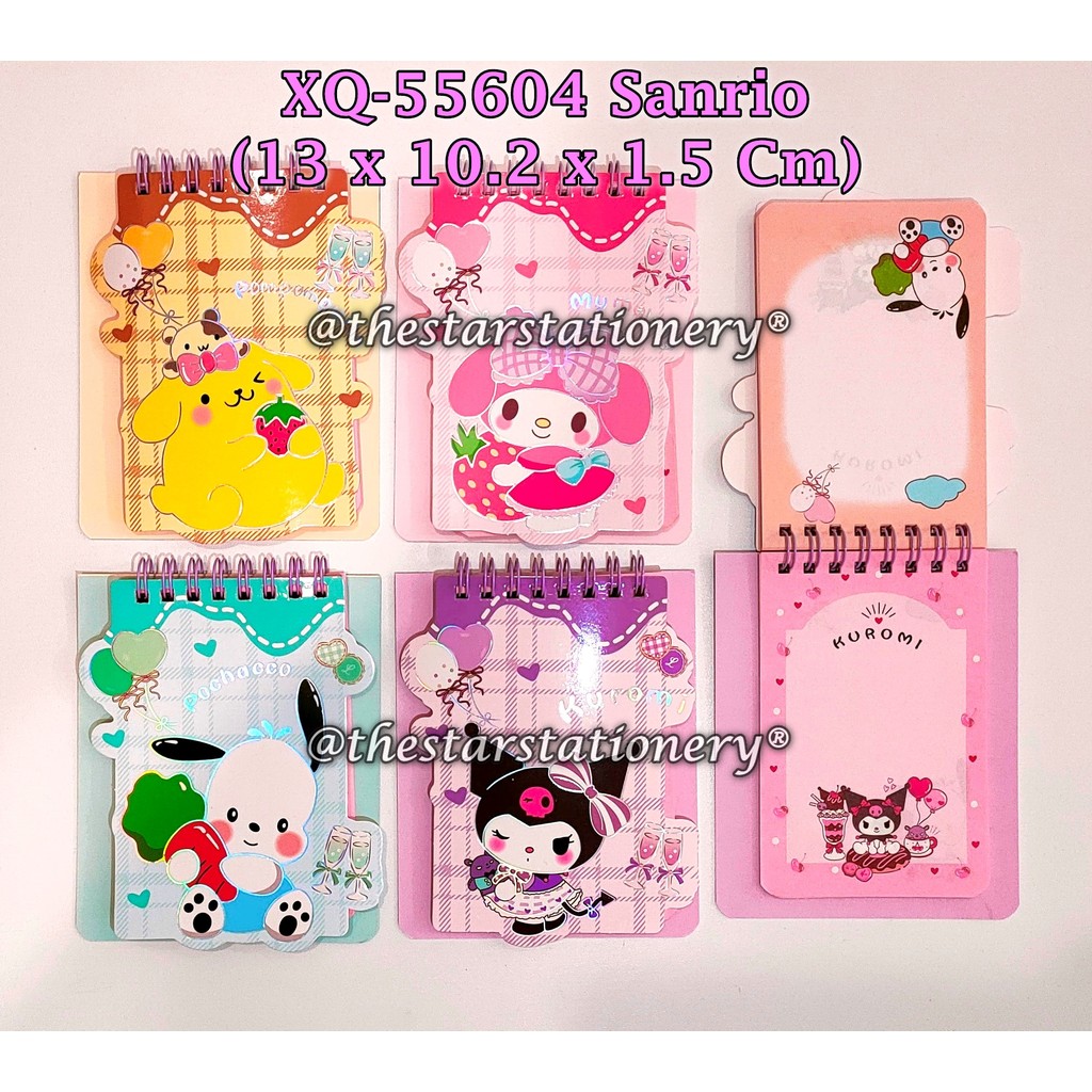 

(1 Biji) Buku Spiral Sanrio XQ-55604 62 Lembar 13 x 10.2 x 1.5 Cm / Spiral Book Sanrio / Buku Diary