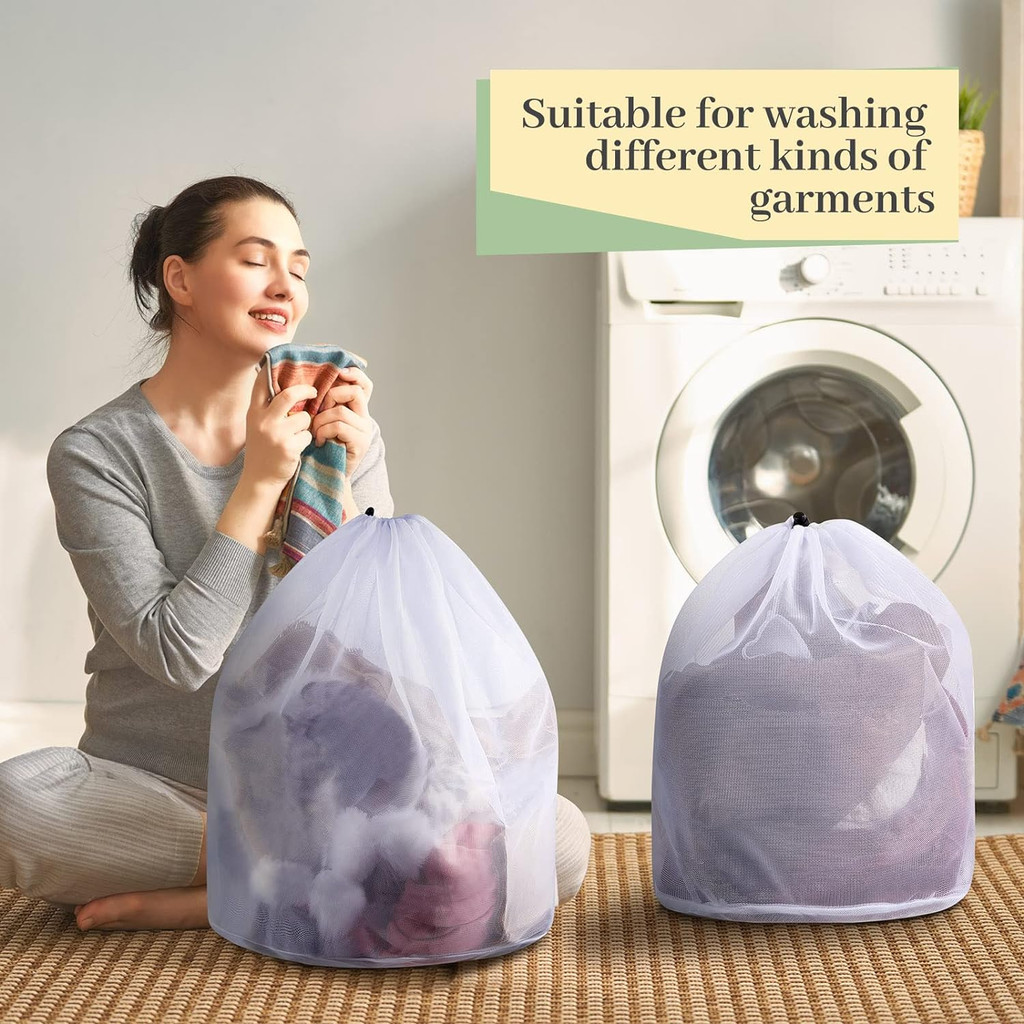Tas Laundry Serut Jaring Drawstring Bag Fine Mesh