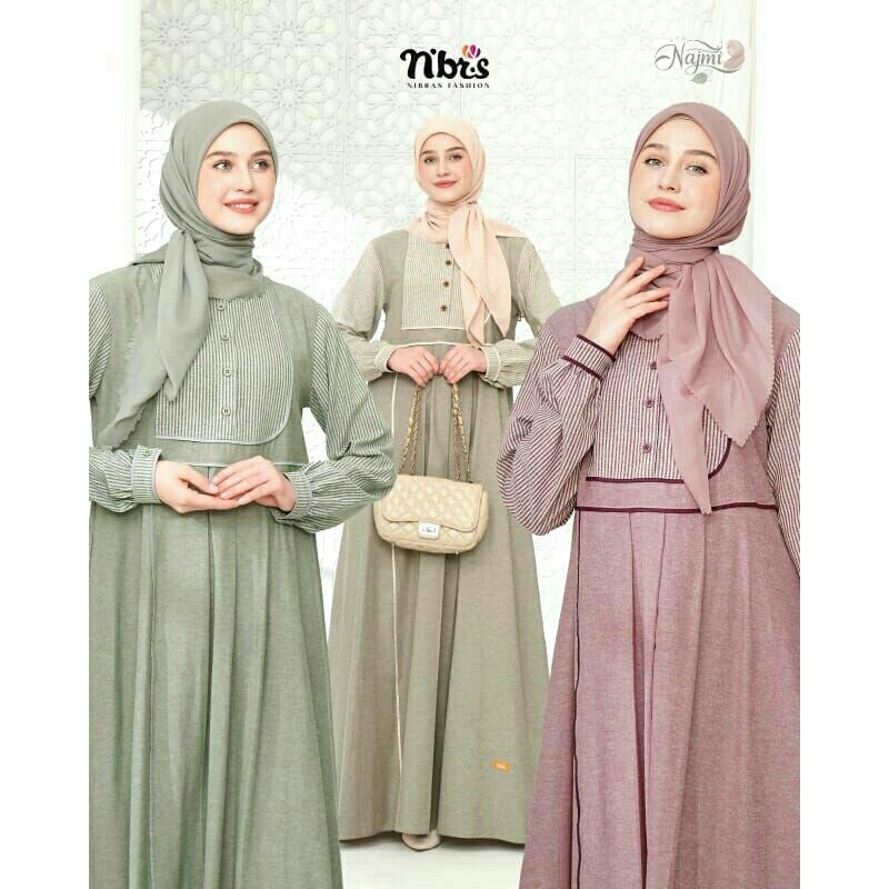 Koleksi Najmi / Nibras RON 019 / Gamis Wanita Dewasa RON 019 by Nibras