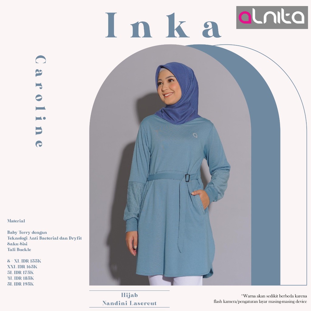 Alnita Atasan Muslim Polos Bahan Katun Tunik Inka Tunik Simple Wanita