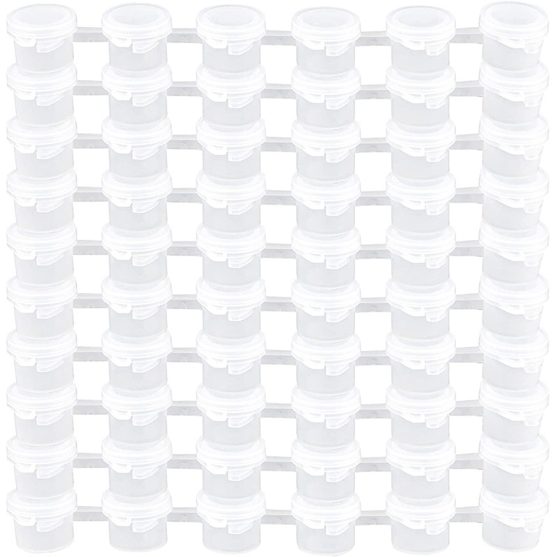 

10 Strips 60 Pots Empty Paint Pots White Paint Cup Strip Paint Storage Containers Painting Crafts Supplies for Classroom